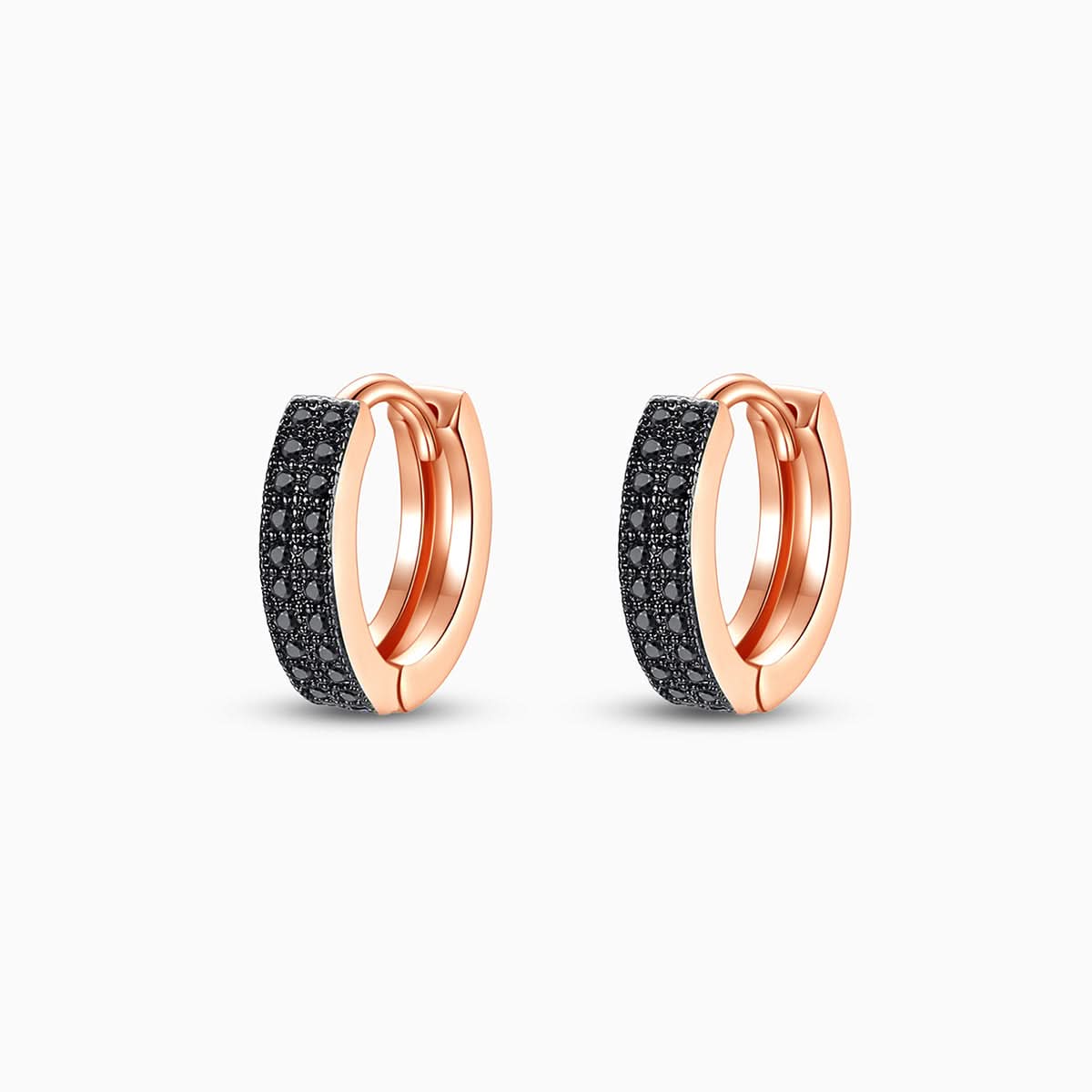 Black Rose Huggie Earrings - ShopLorca