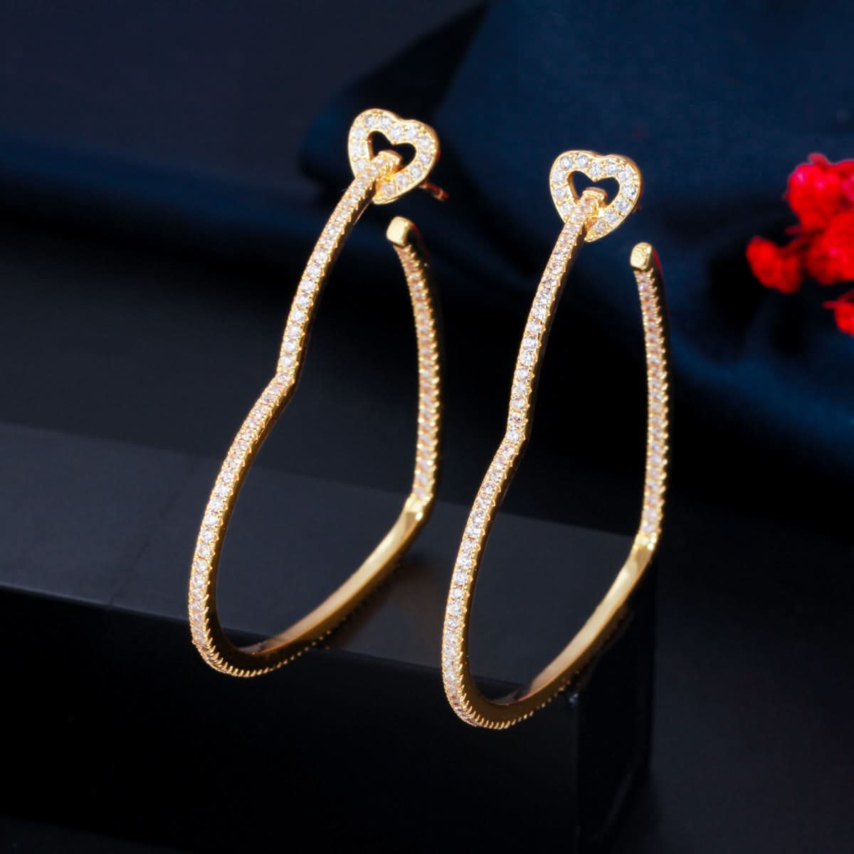 Sparkling Love Hoop Earrings - ShopLorca