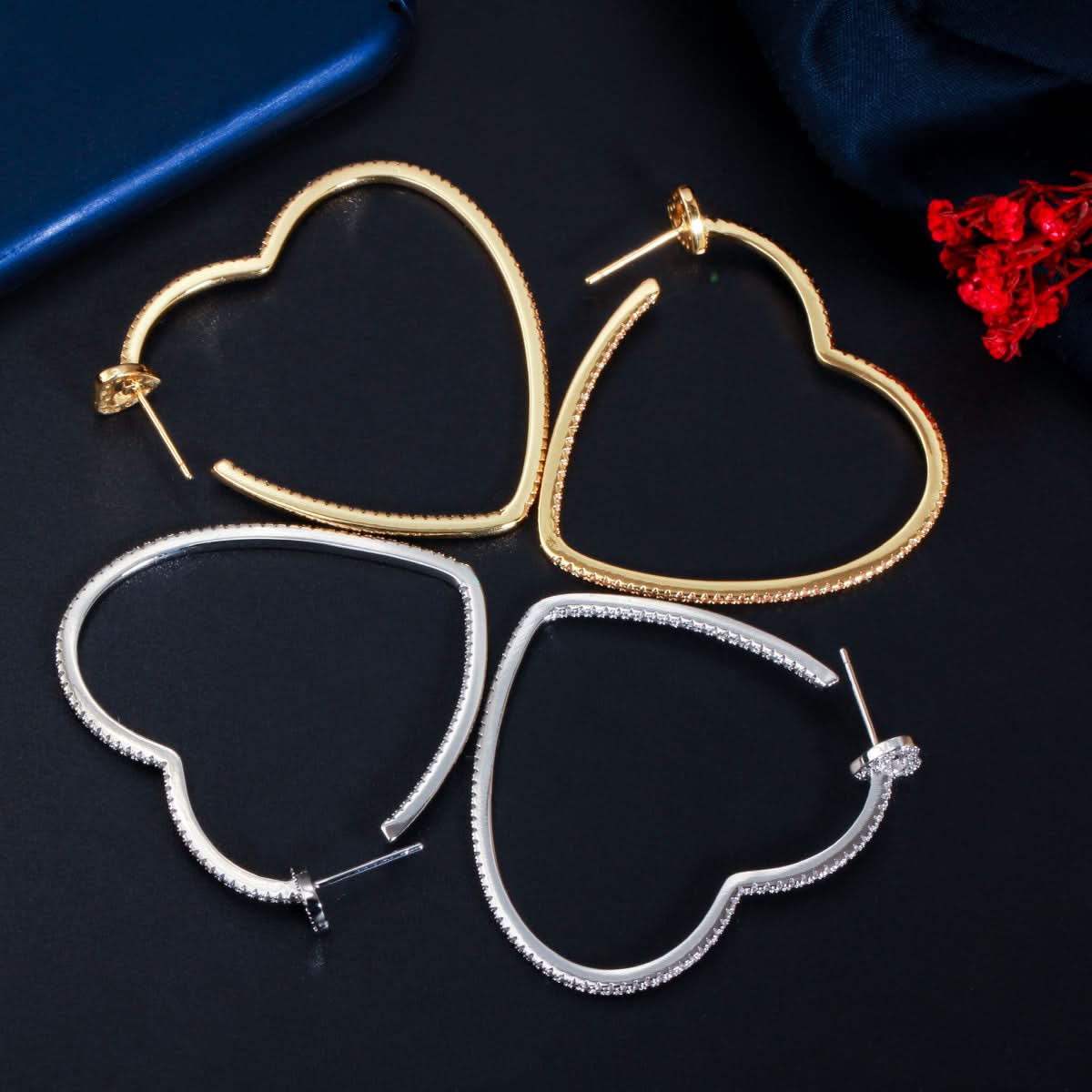 Sparkling Love Hoop Earrings - ShopLorca