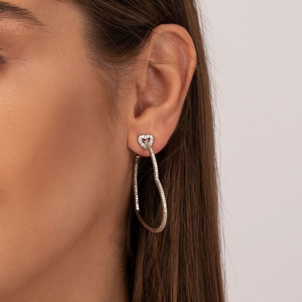 Sparkling Love Hoop Earrings - ShopLorca