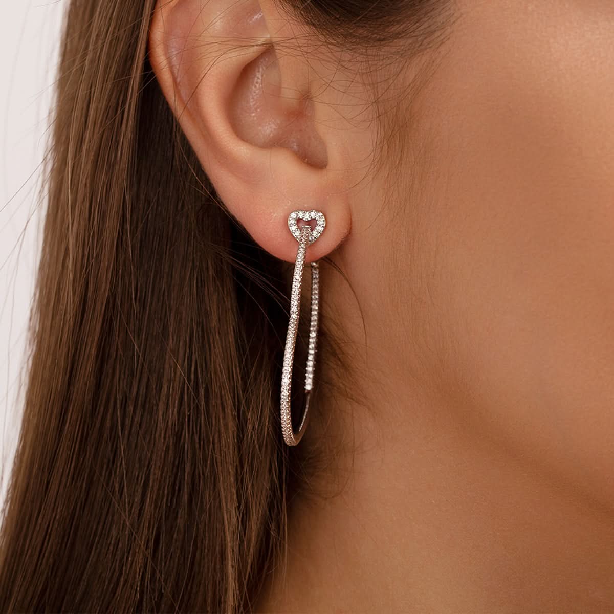 Sparkling Love Hoop Earrings - ShopLorca