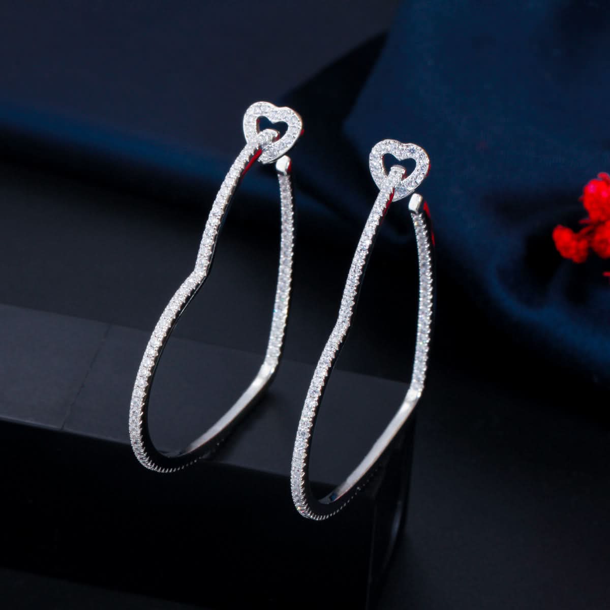 Sparkling Love Hoop Earrings - ShopLorca