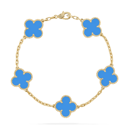 Clover Bracelet - Sky Blue (Gold) - ShopLorca