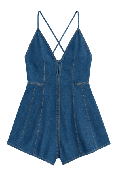 Dazed Denim Romper - ShopLorca