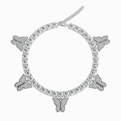 Sparkling Butterflies Tennis Anklet - ShopLorca
