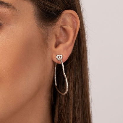 Sparkling Love Hoop Earrings - ShopLorca