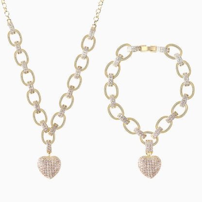The Hills Heart Pendant Jewelry Set - ShopLorca